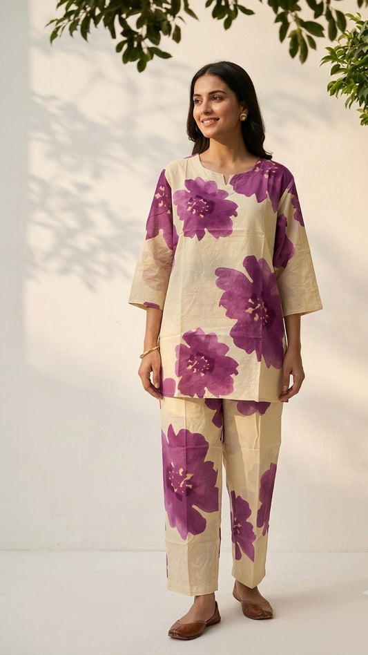 Big Size Co-Ord  Set In  Cotton Fabric TP017