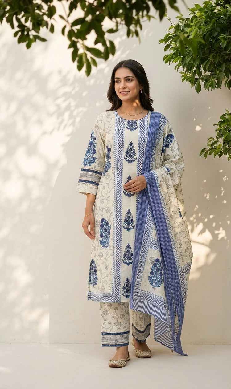 Pure Cotton Suit With Kota Doriya Dupatta CS0309
