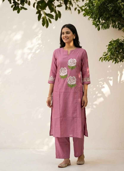 Premium silk pant sets with embroidery PS0170