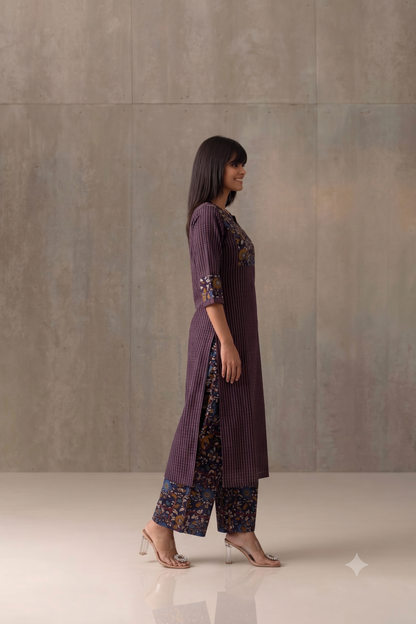 Cotton Office Wear Kalamkari Pant Set