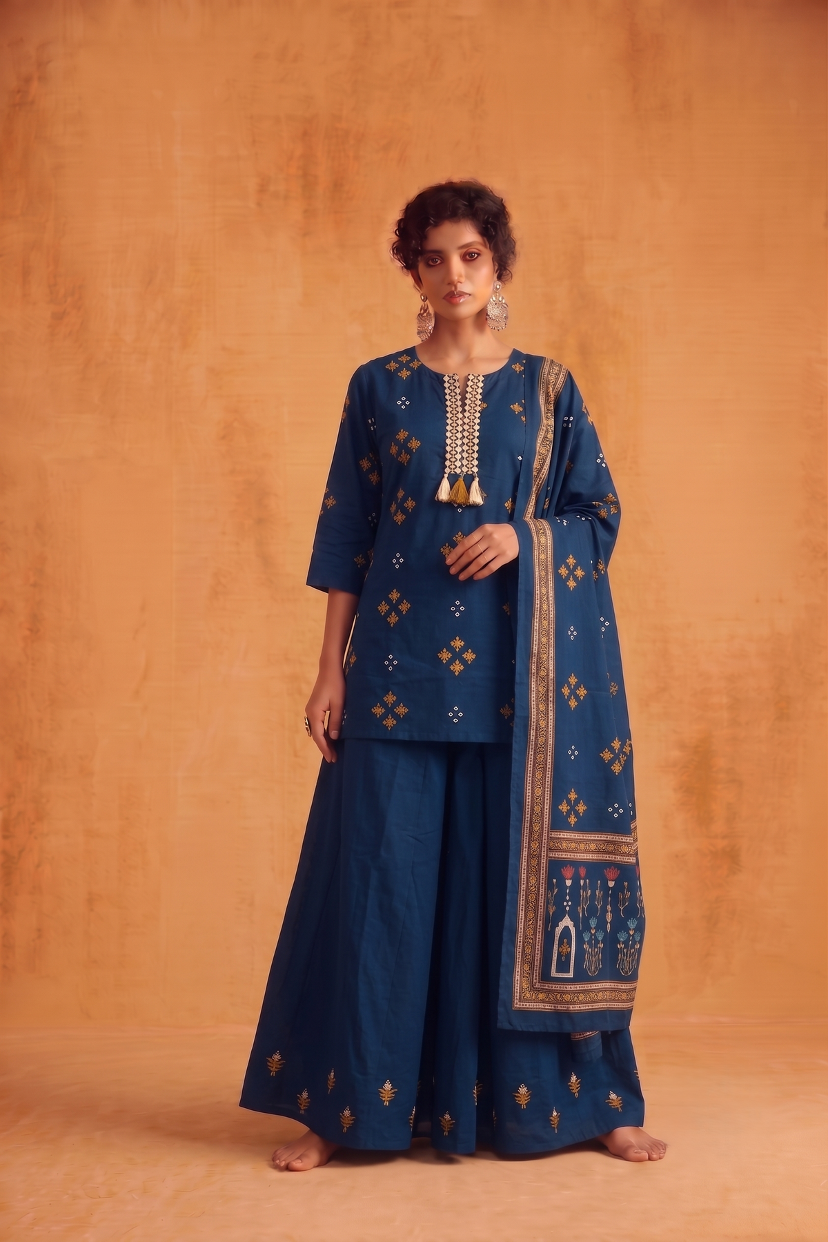 Short Length Cotton Suit With Skirt CS0339