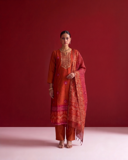Pure Chanderi Dupatta Set CHS042