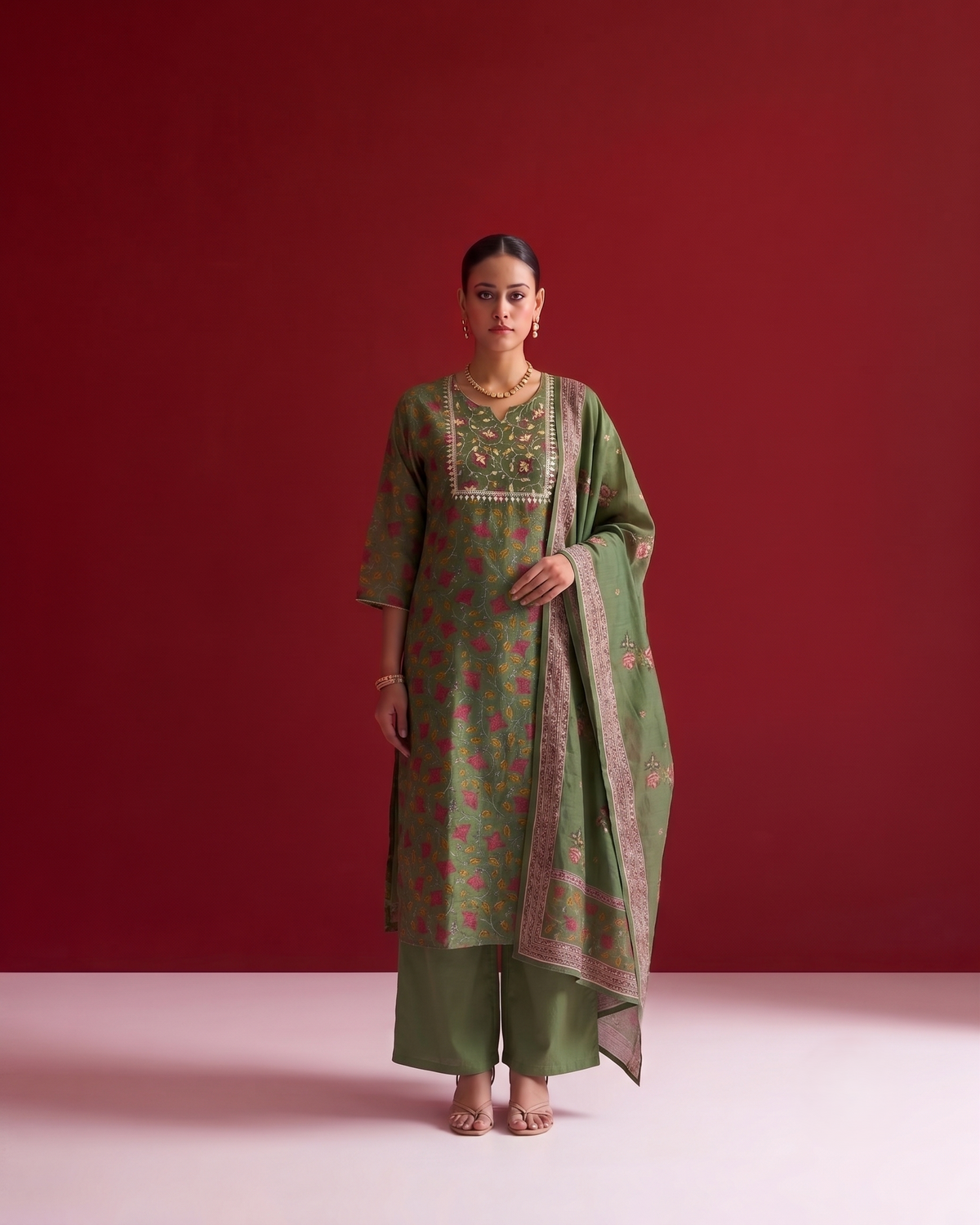 Pure Chanderi Silk Dupatta Set CHS044