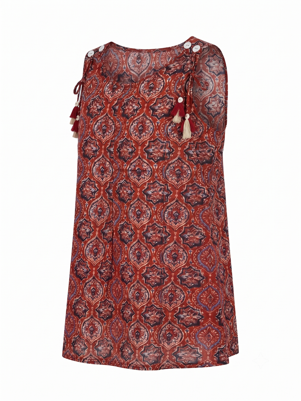 Printed Short Top In Cotton Fabric ST009