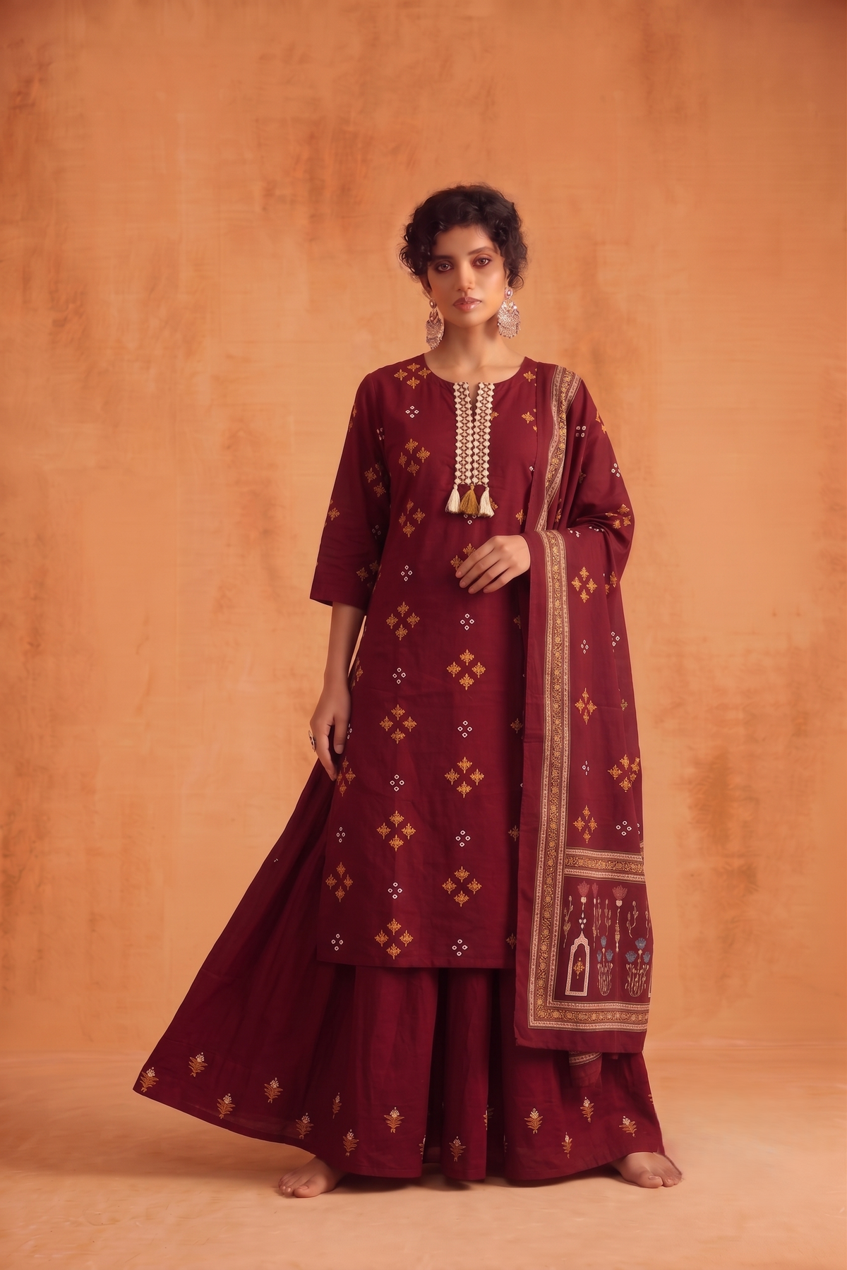 Short Length Cotton Suit With Skirt CS0339