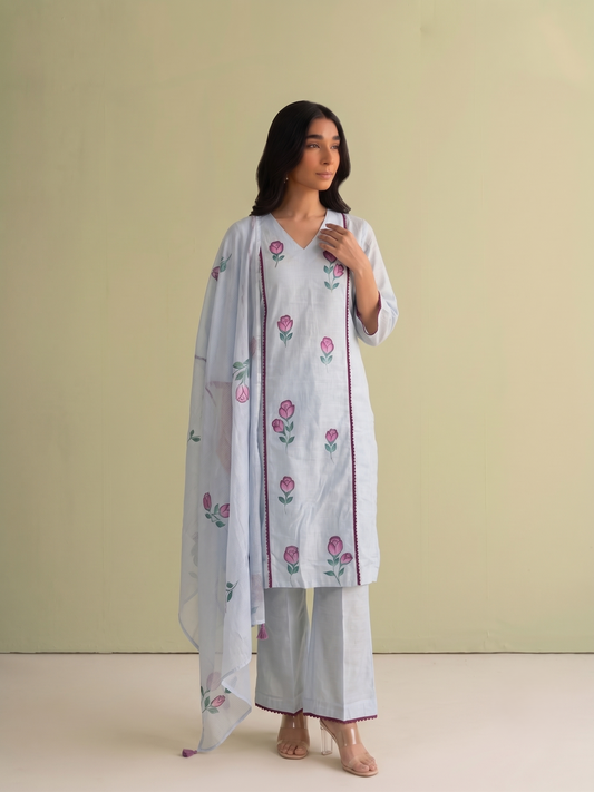 Pure Cotton Brush Print Dupatta Set CS0337
