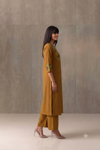 Cotton Office Wear Kalamkari Pant Set