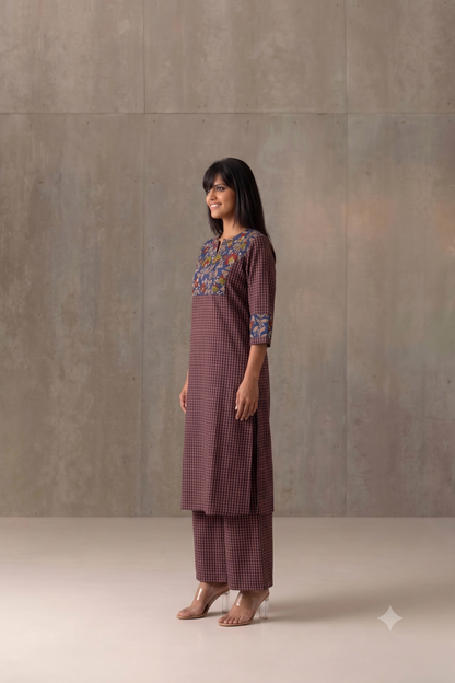 Cotton Office Wear Kalamkari Pant Set
