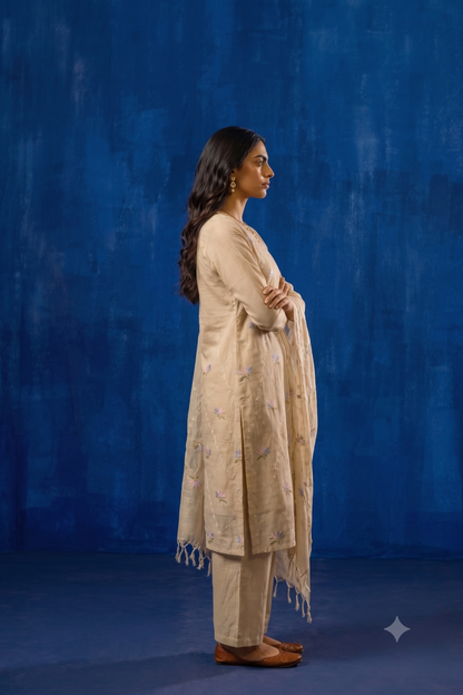 Pure kota doriya dupatta set with premium embroidery KD043
