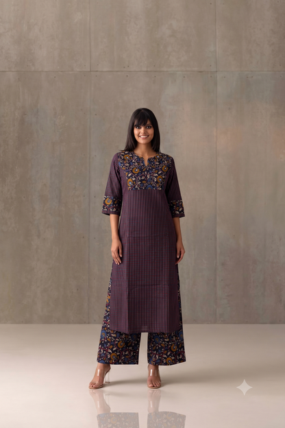 Cotton Office Wear Kalamkari Pant Set
