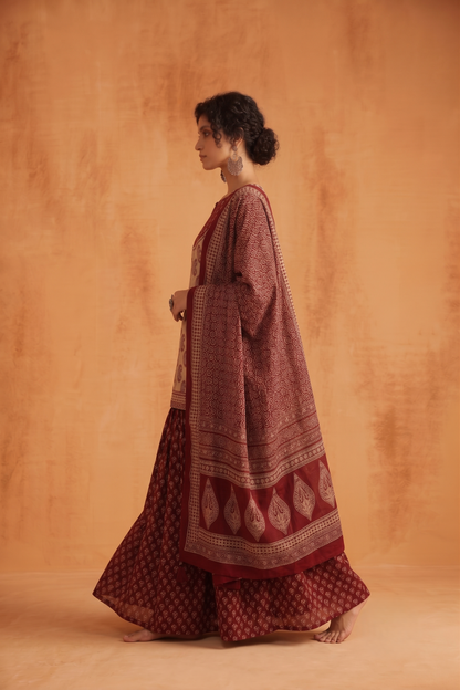 Pure Cotton Dupatta Set With Skirt CS0338