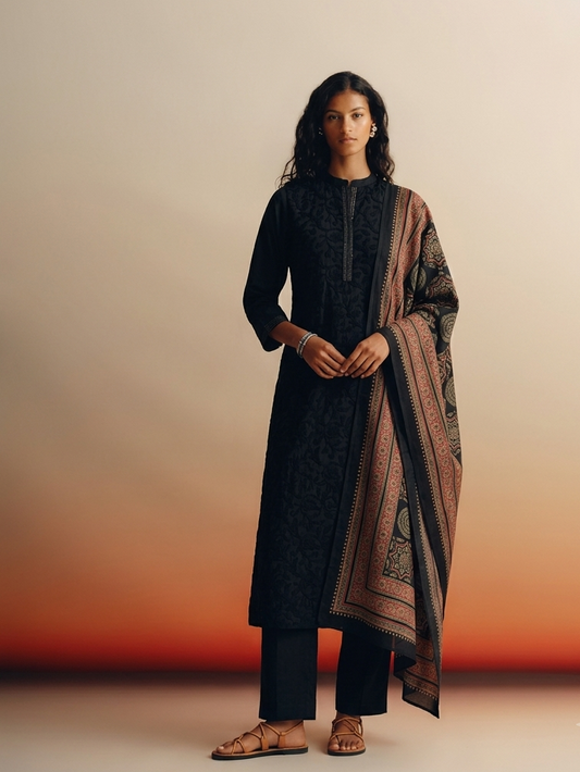 Pure Cotton Three Piece Dupatta Set CS0333