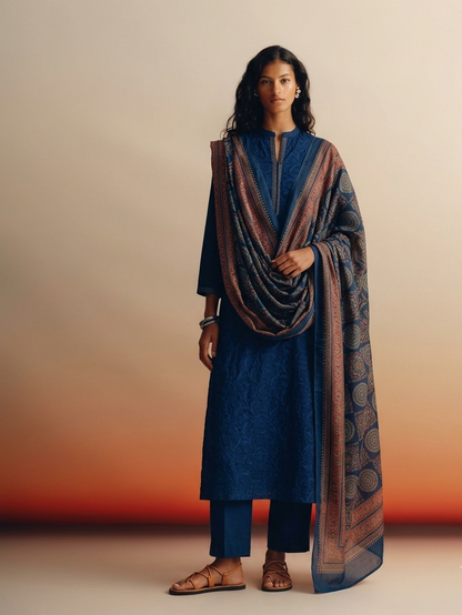 Pure Cotton Three Piece Dupatta Set CS0333