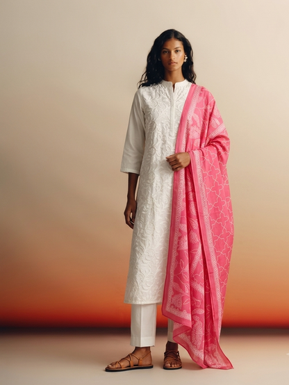 Pure Cotton Three Piece Dupatta Set CS0332