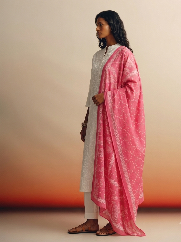 Pure Cotton Three Piece Dupatta Set CS0332
