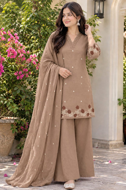 Premium Cotton Dupatta Set with embroidery