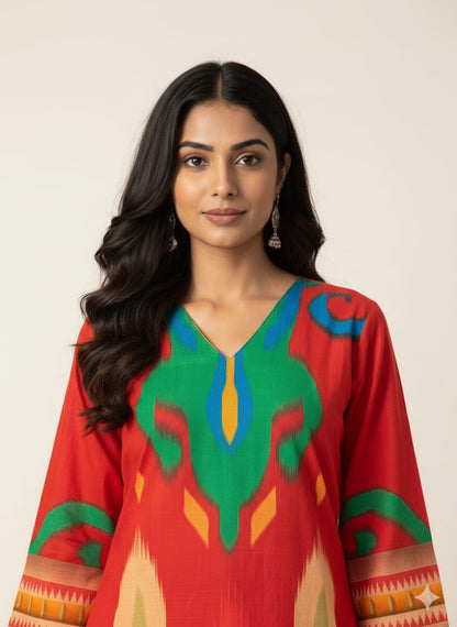 Pure Cotton  Digital Print Two Piece Pant Set PS0154