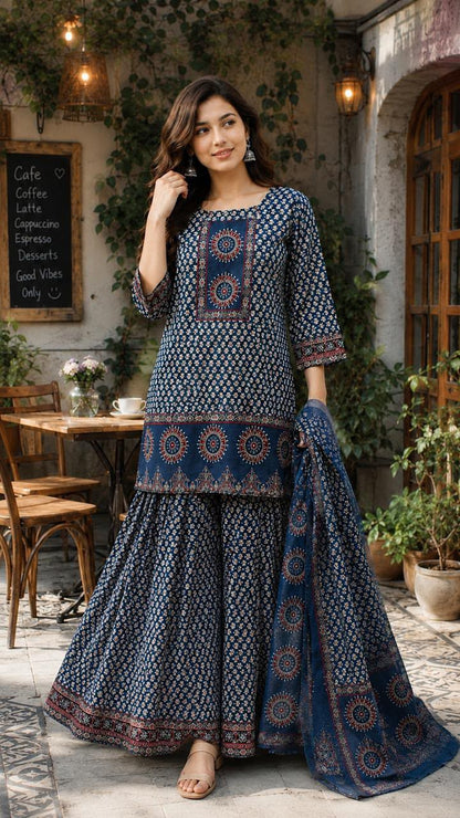 Premium Cotton dupatta set with divider