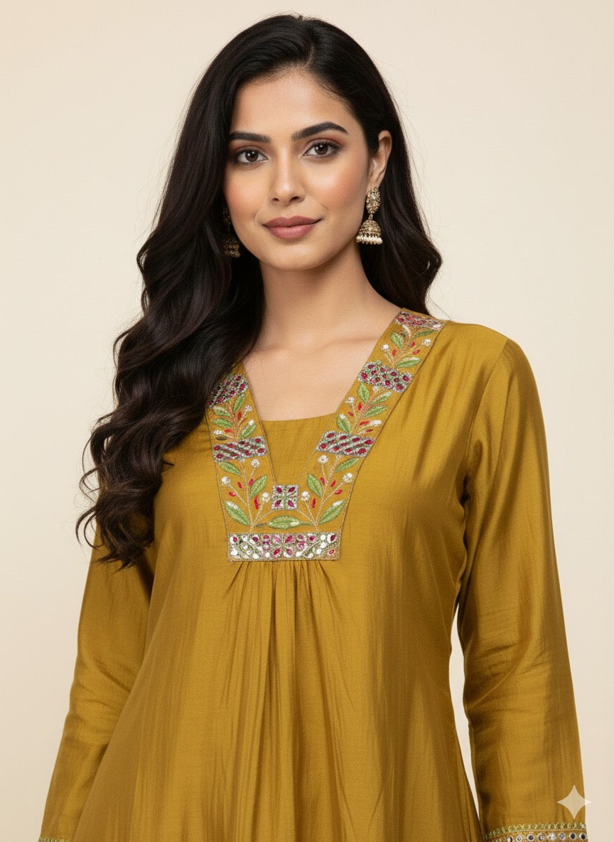 Two piece pant set in pure Muslin    MPS006