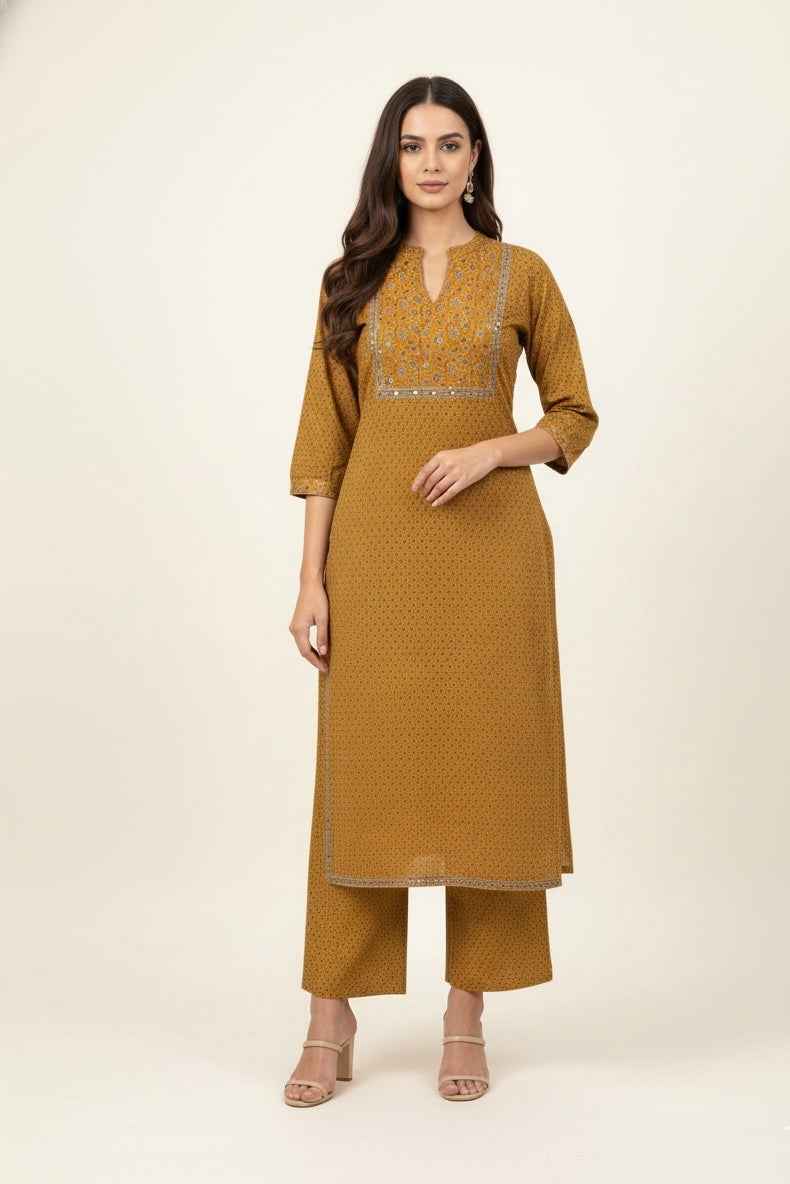 Pure Cotton Three Piece Dupatta Set With Palazzo CS0269