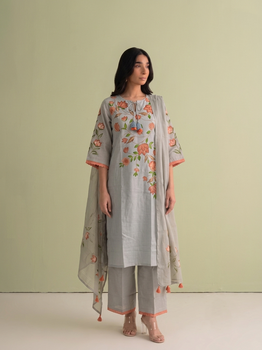 Pure Cotton Brush Print Dupatta Set CS0334