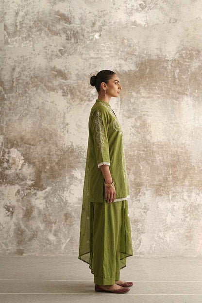 Short length Dupatta Set With Farsi Salwar In Cotton Fabric CS0344