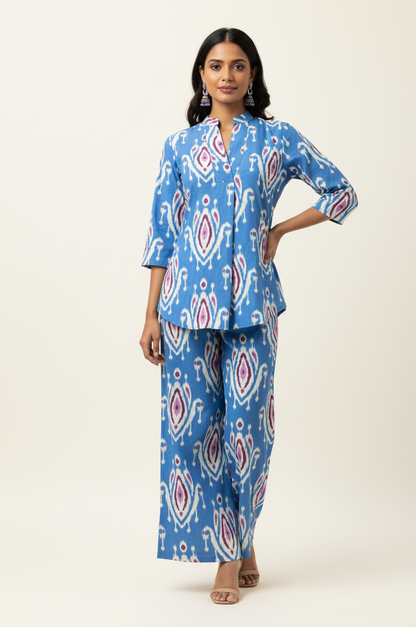 Ikkat Print Co Ord Set   FL0135