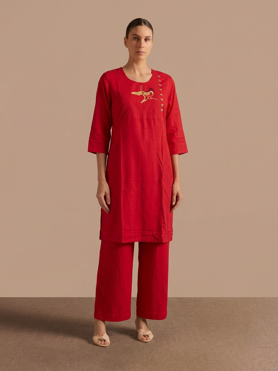 Embroidered only kurta In pure Rayon