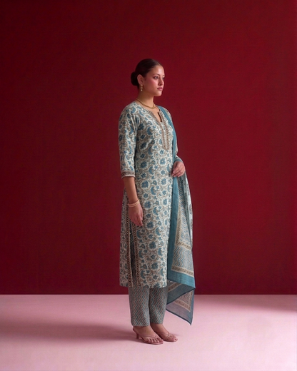 Printed Cotton Dupatta Set CS0345