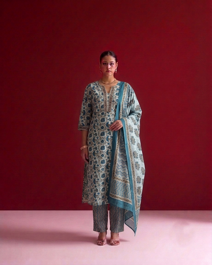 Printed Cotton Dupatta Set CS0345
