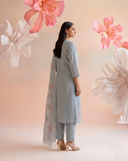 Embroidered Kota Doriya Dupatta Set KD050