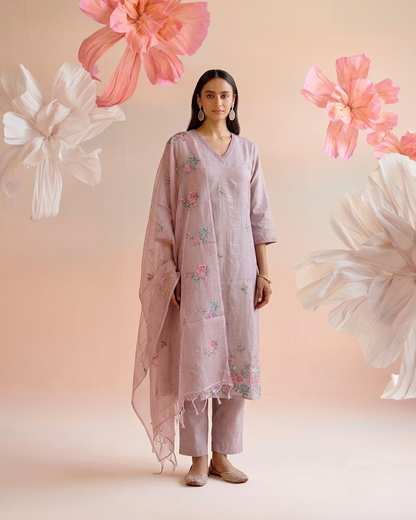 Embroidered Kota Doriya Dupatta Set KD050