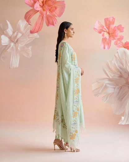 Embroidered Kota Doriya Dupatta Set KD042
