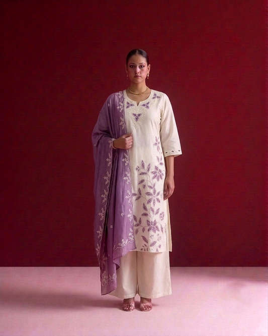 Mul Chanderi With Inner With Applique Work MLC29