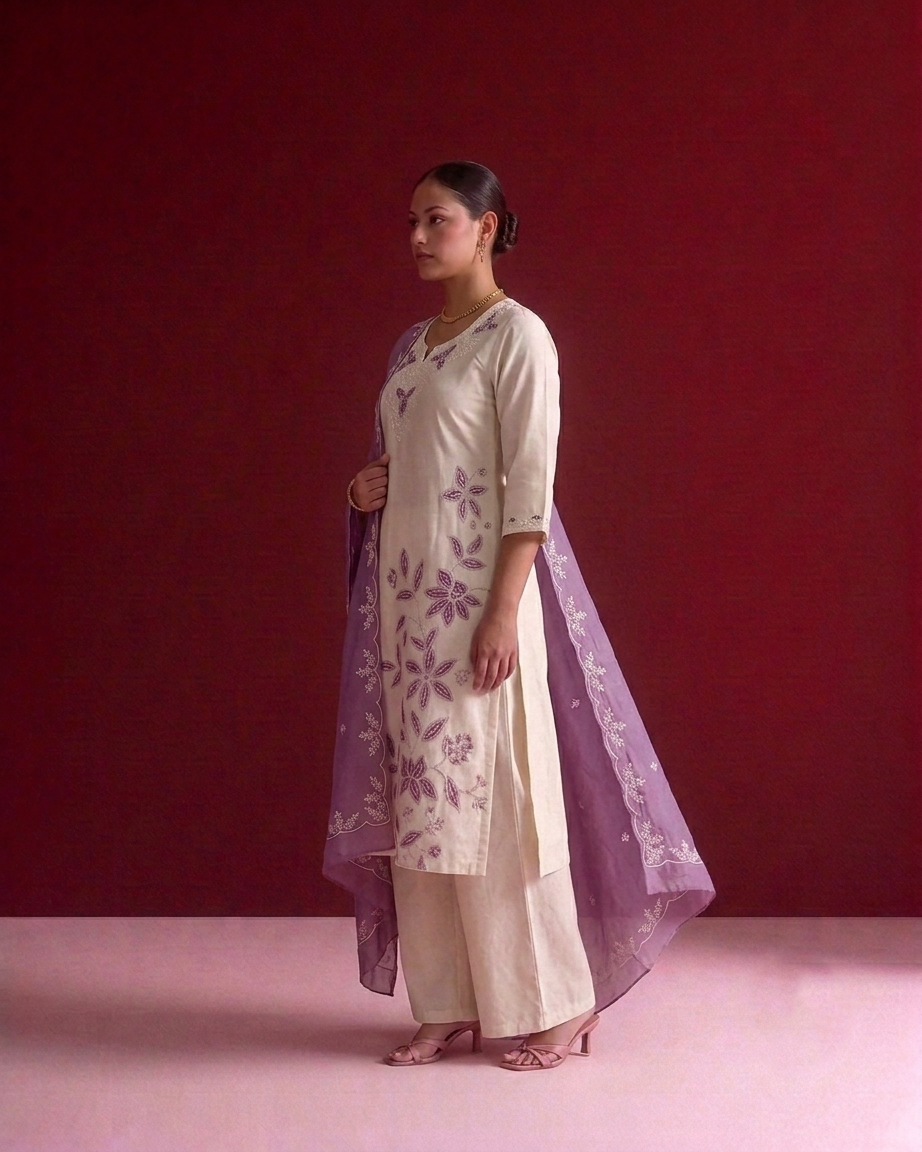 Mul Chanderi With Inner With Applique Work MLC29