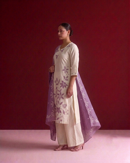 Mul Chanderi With Inner With Applique Work MLC29