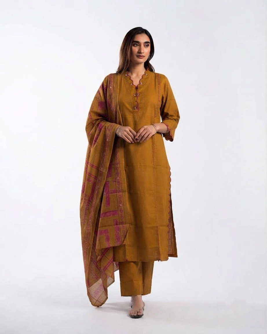 Pure Cotton Dupatta Set CS0311