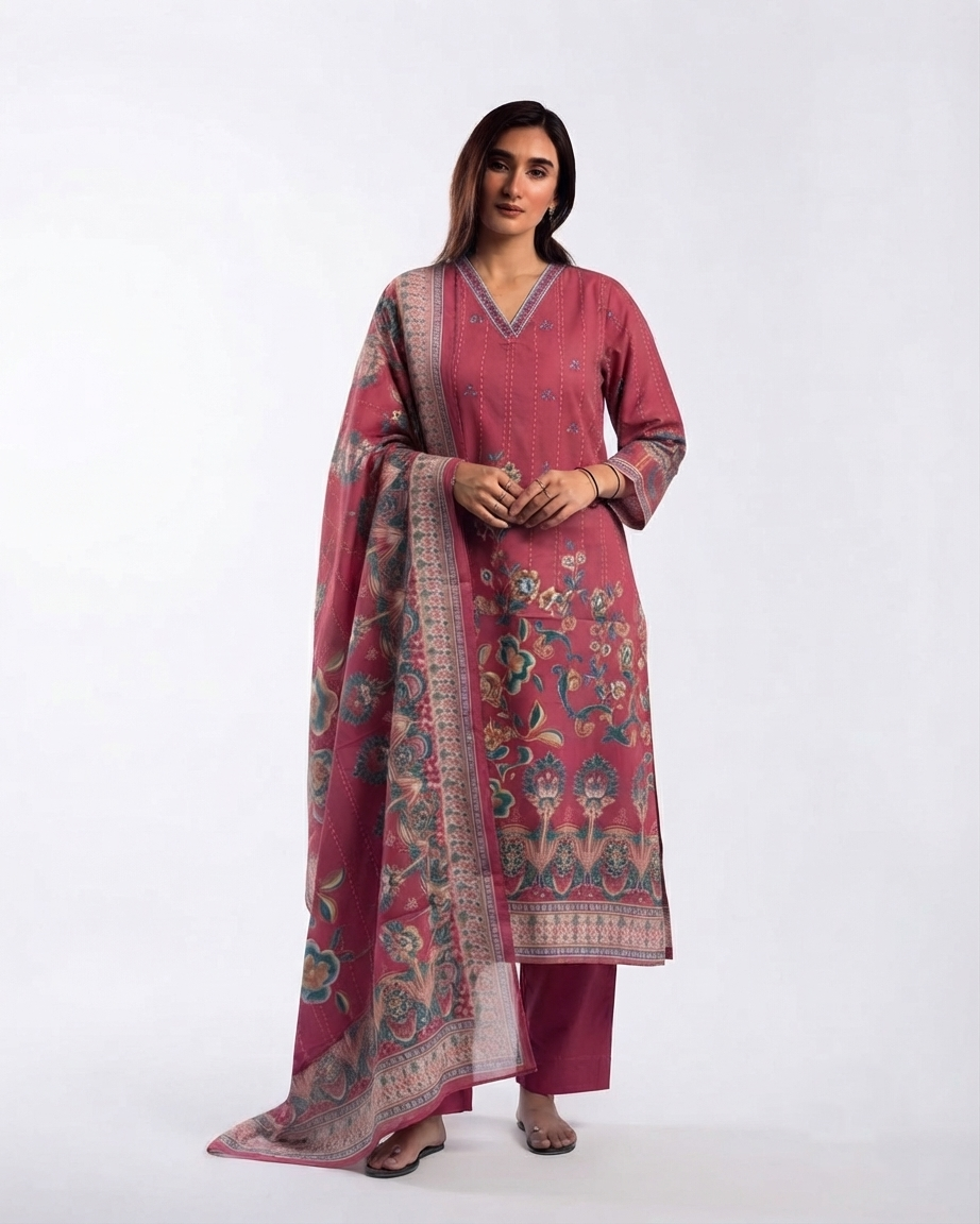 Pure Cotton Dupatta Set CS0308