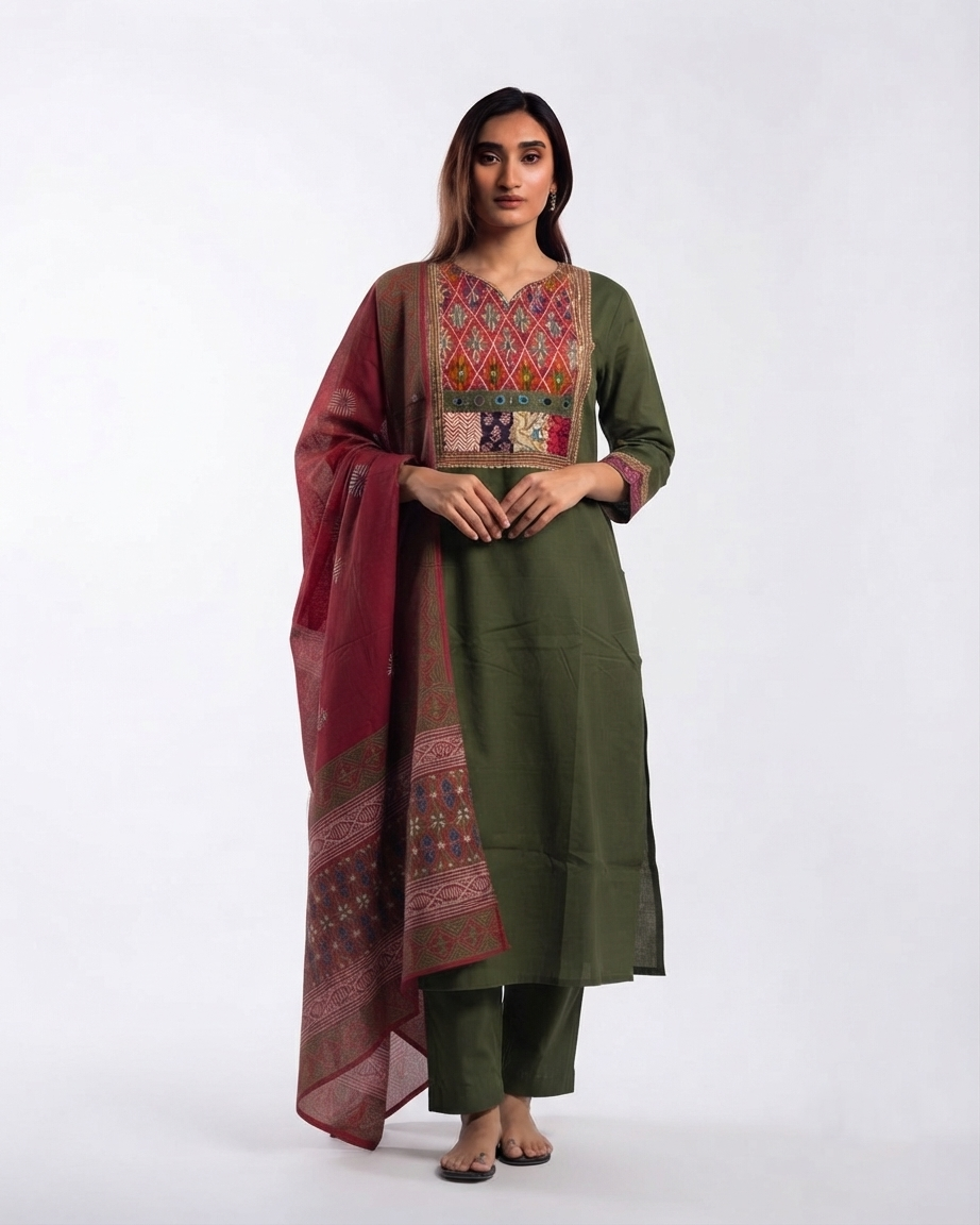 Pure Cotton Dupatta Set CS0315