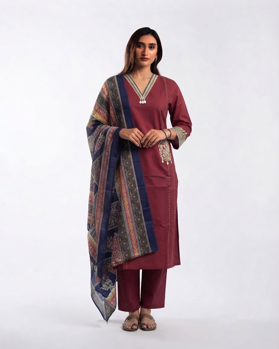 Pure Cotton Dupatta Set CS0317