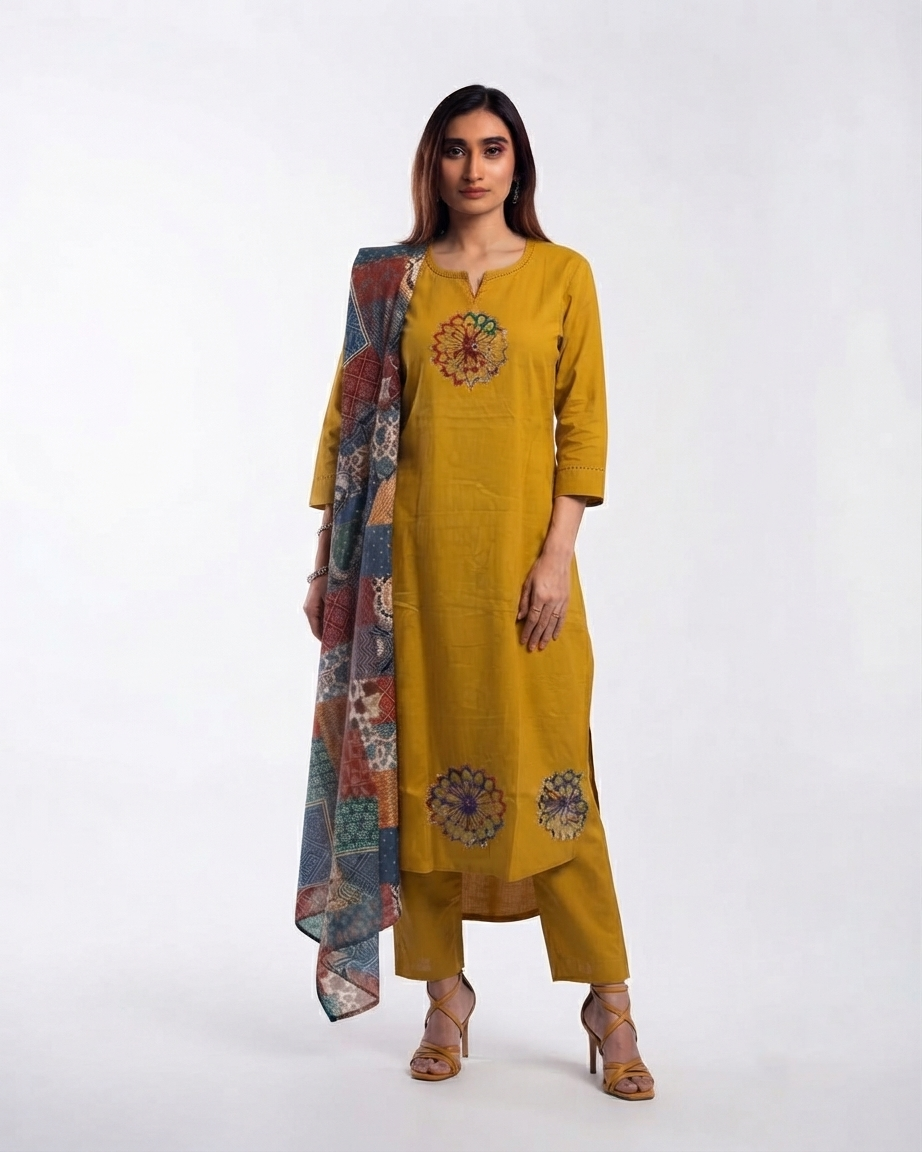 Pure Cotton Dupatta Set CS0318