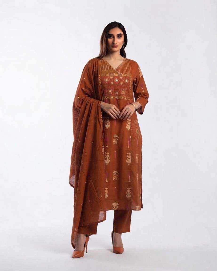 Pure Cotton Dupatta Set CS0320