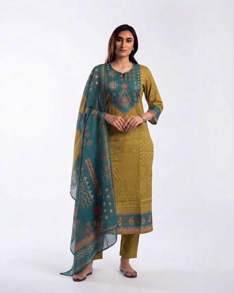 Pure Cotton Dupatta Set CS0325