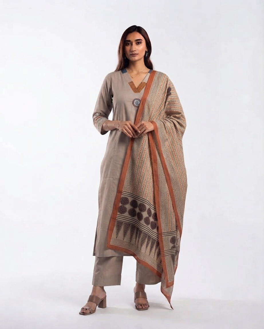 Pure Cotton Dupatta Set CS0326