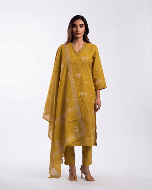 Pure Cotton Dupatta Set CS0329
