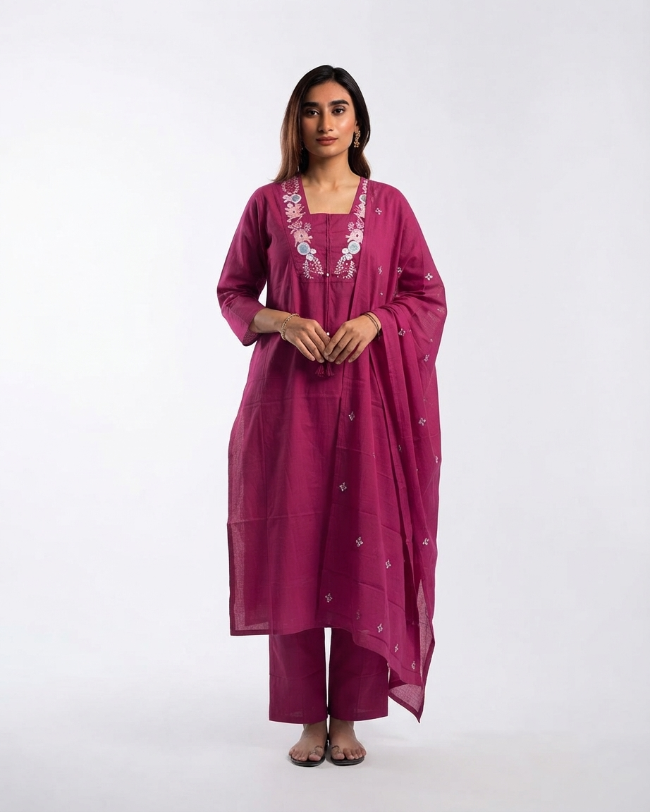 Pure Cotton Dupatta Set CS0328