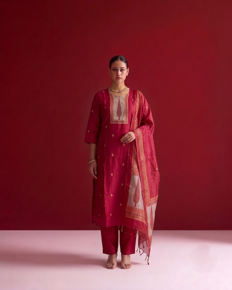 Pure Chanderi Dupatta Set CHS042