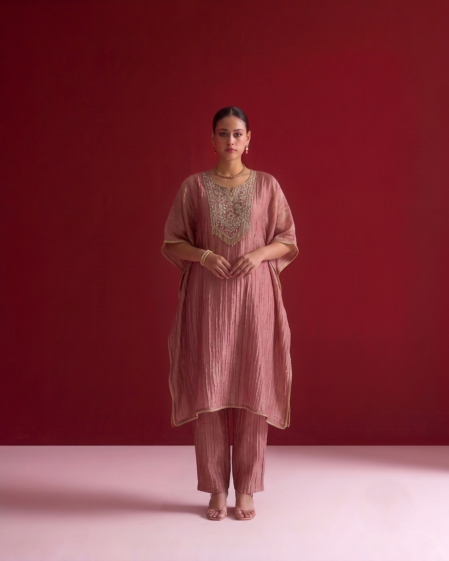 Premium Kaftan Set In Tissue Fabric