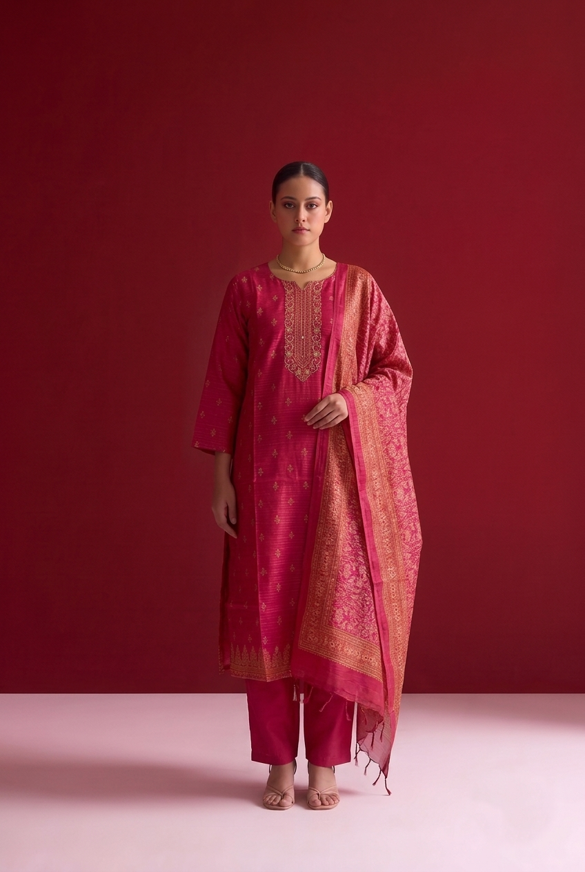 Pure Chanderi Dupatta Set