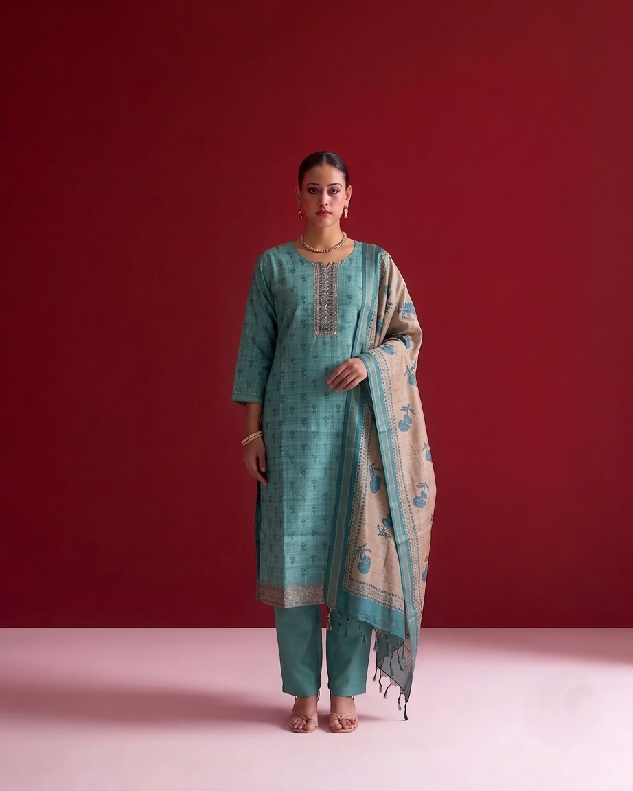 Pure Chanderi Dupatta Set